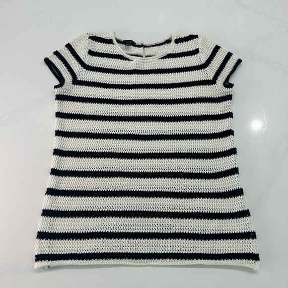 Talbots Black and White Striped Sweater - Picture 1 of 6